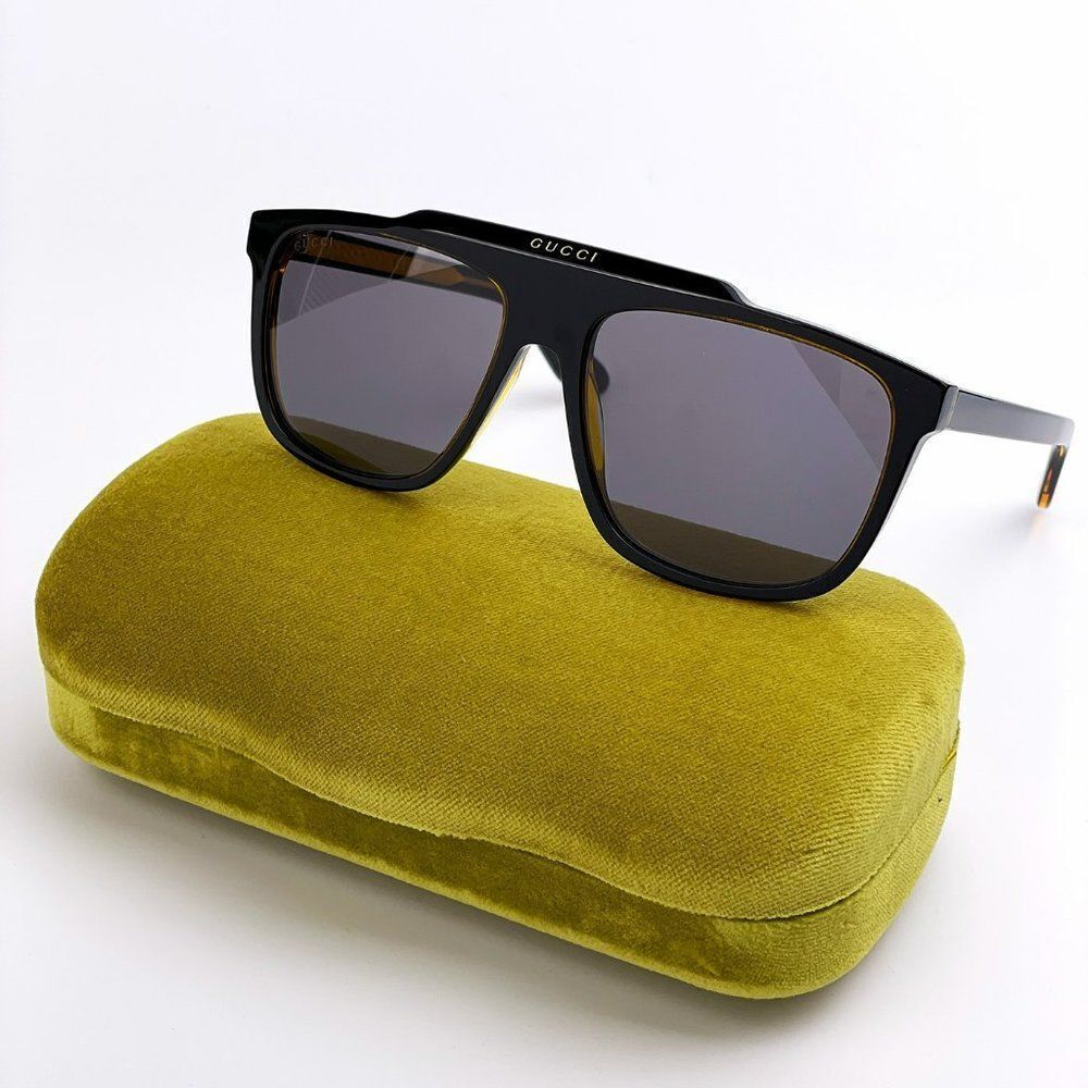 NEW GUCCI GG1039S 001 Black/Yellow Gray Aviator Plastic Men Sunglasses - Picture 3 of 13